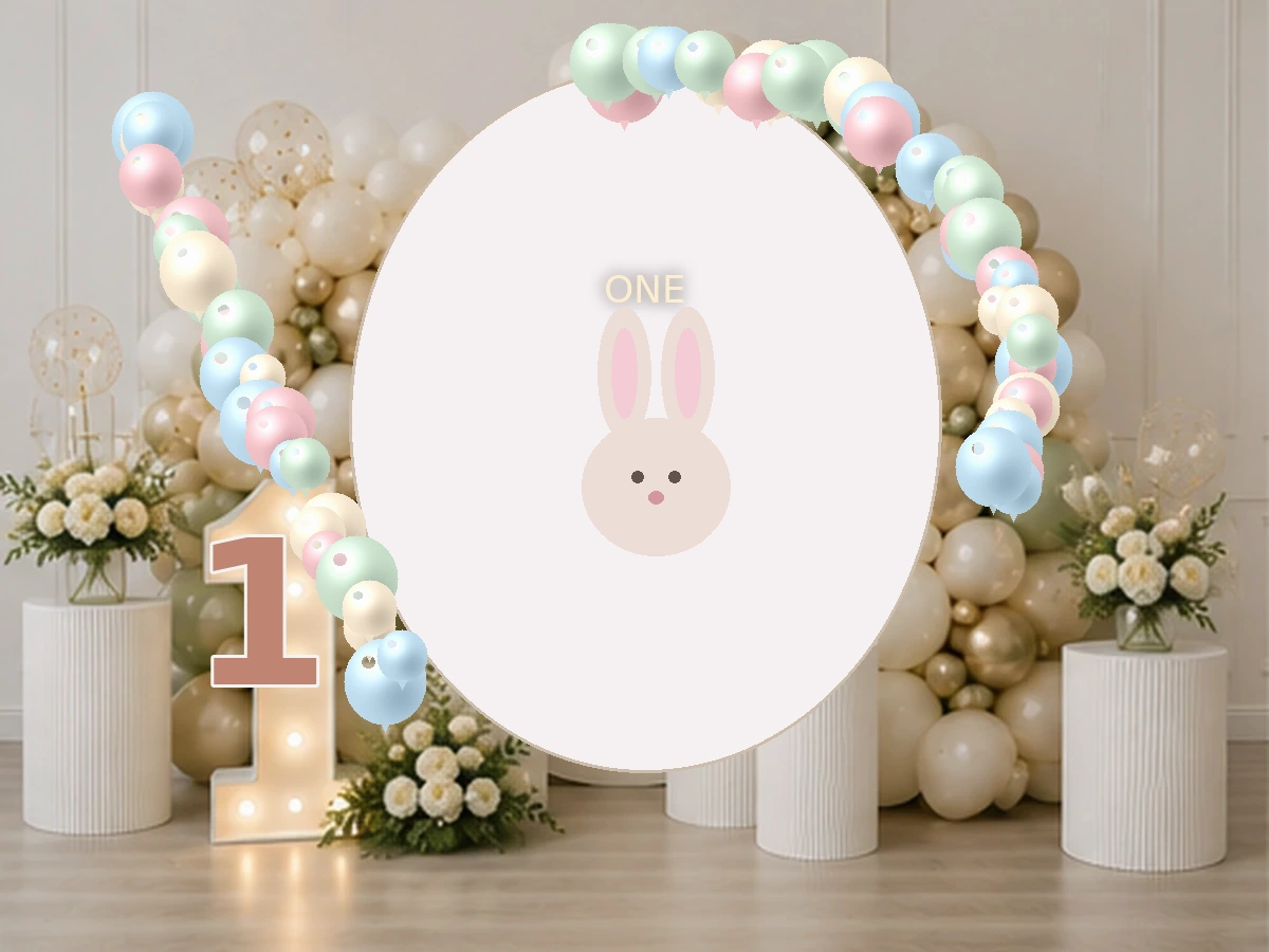 Roczek Bunny Pastel — przykładowa dekoracja balonowa