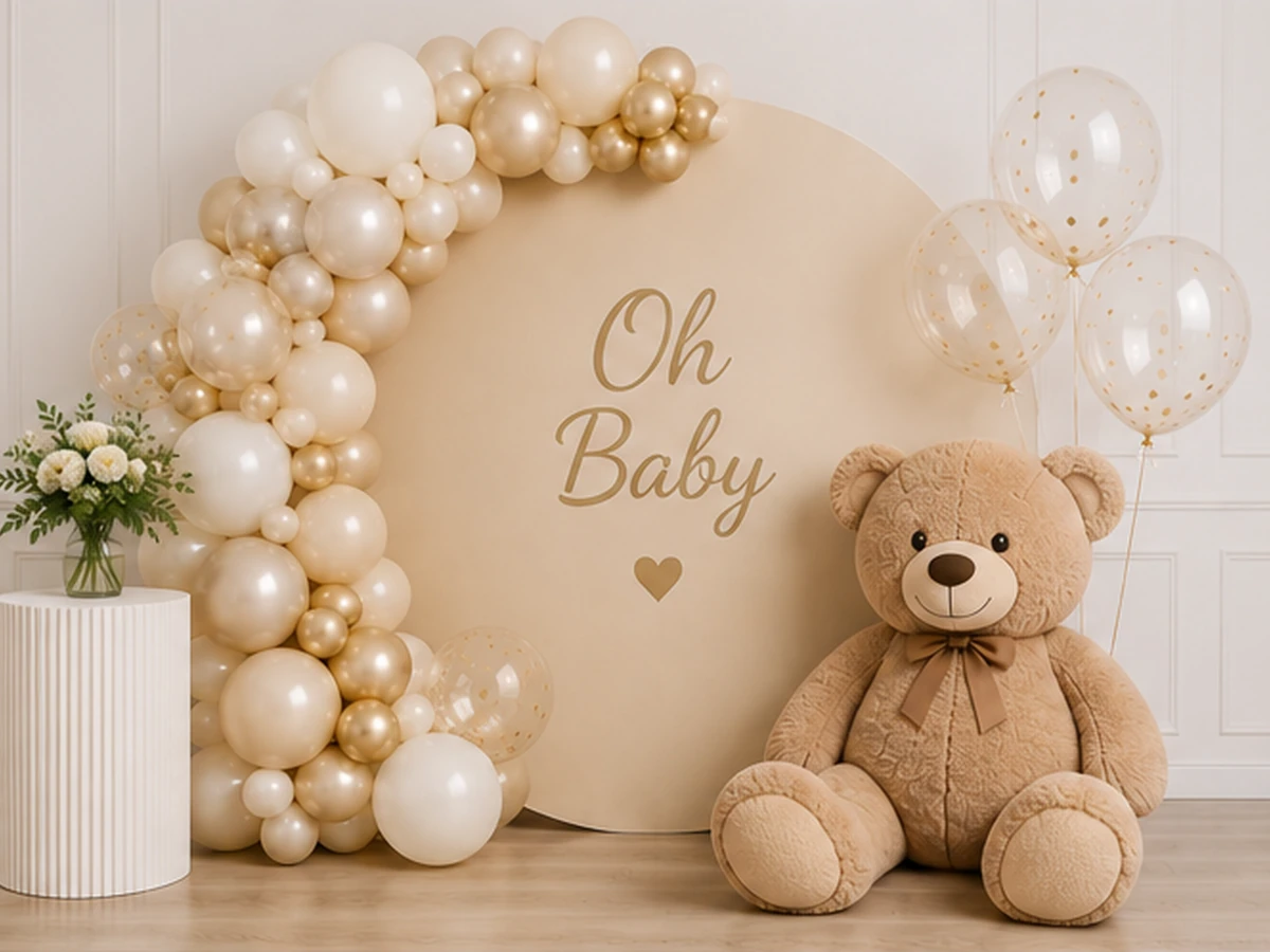 Baby Shower Teddy — przykładowa dekoracja balonowa