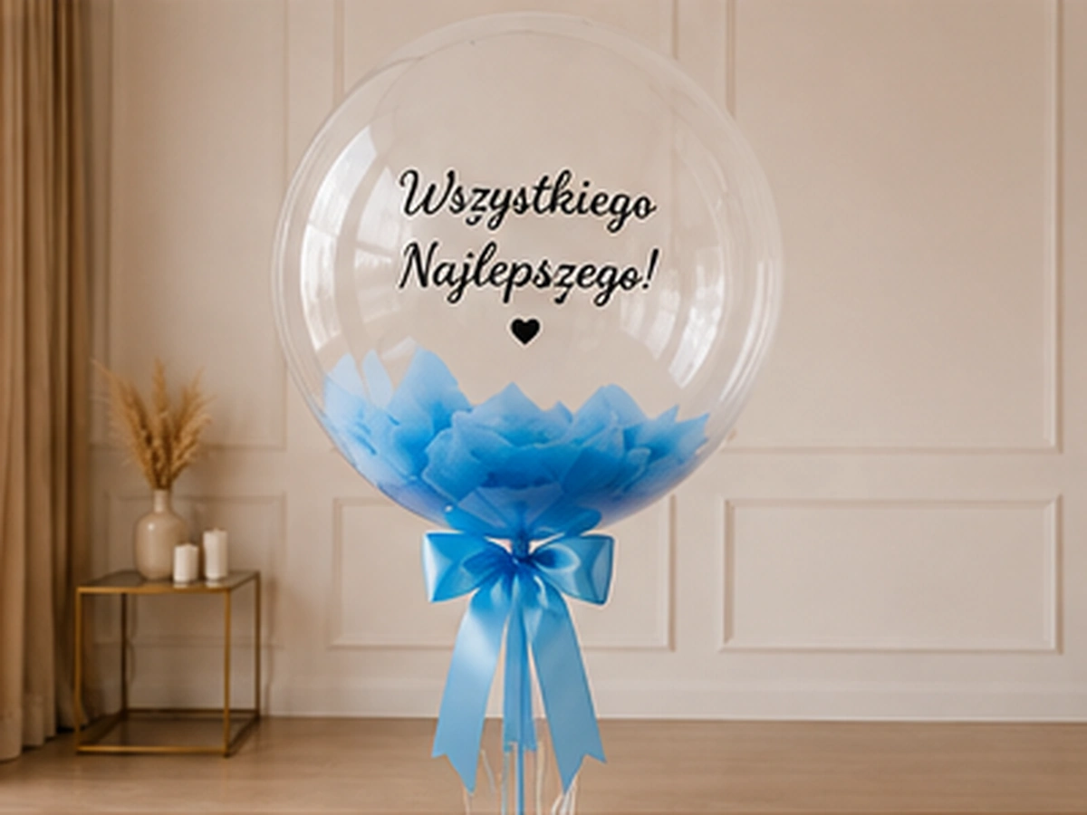 Balon bubble z personalizacją — przykładowa dekoracja balonowa