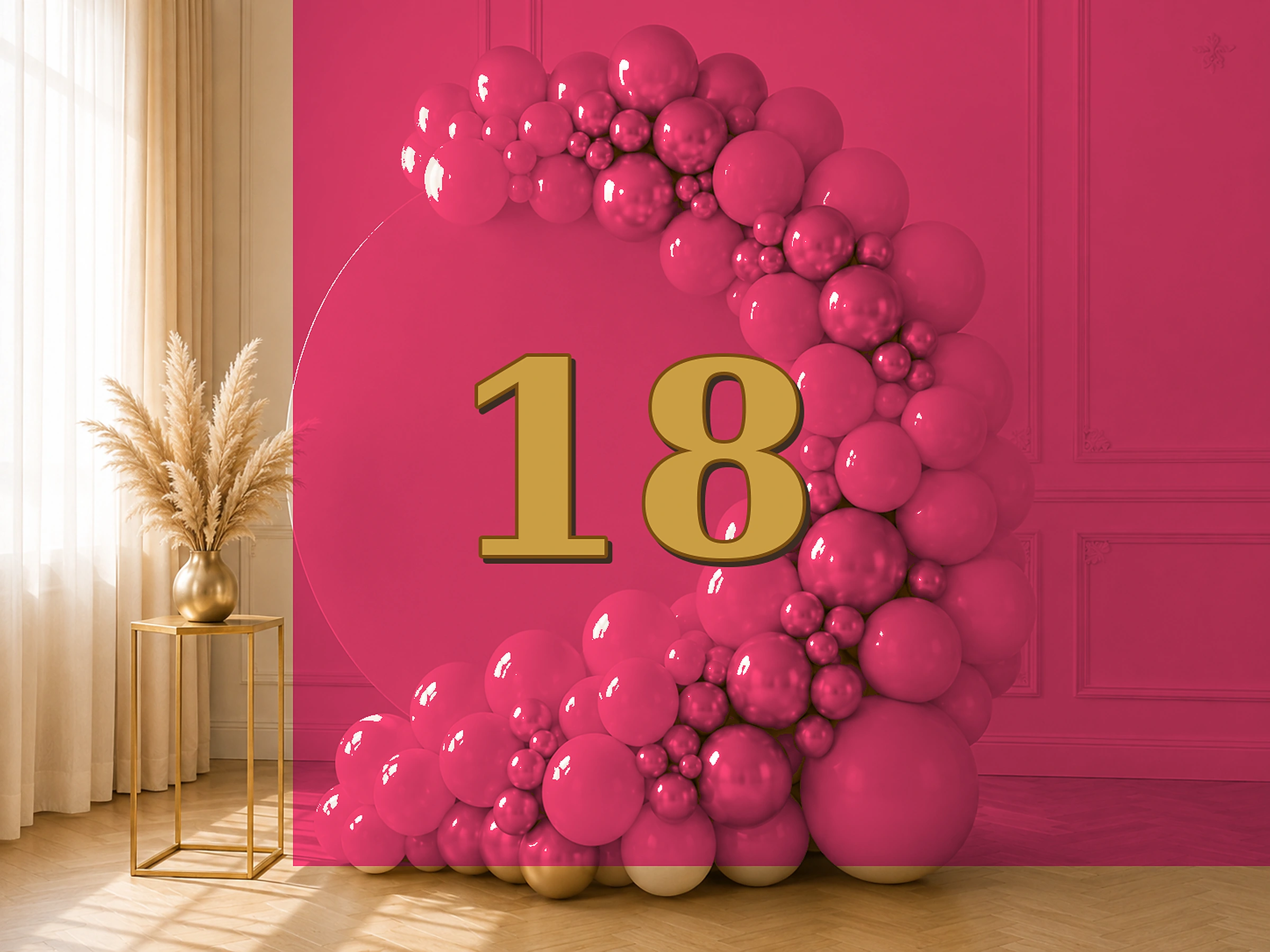 18. Burgundy & Gold — przykładowa dekoracja balonowa