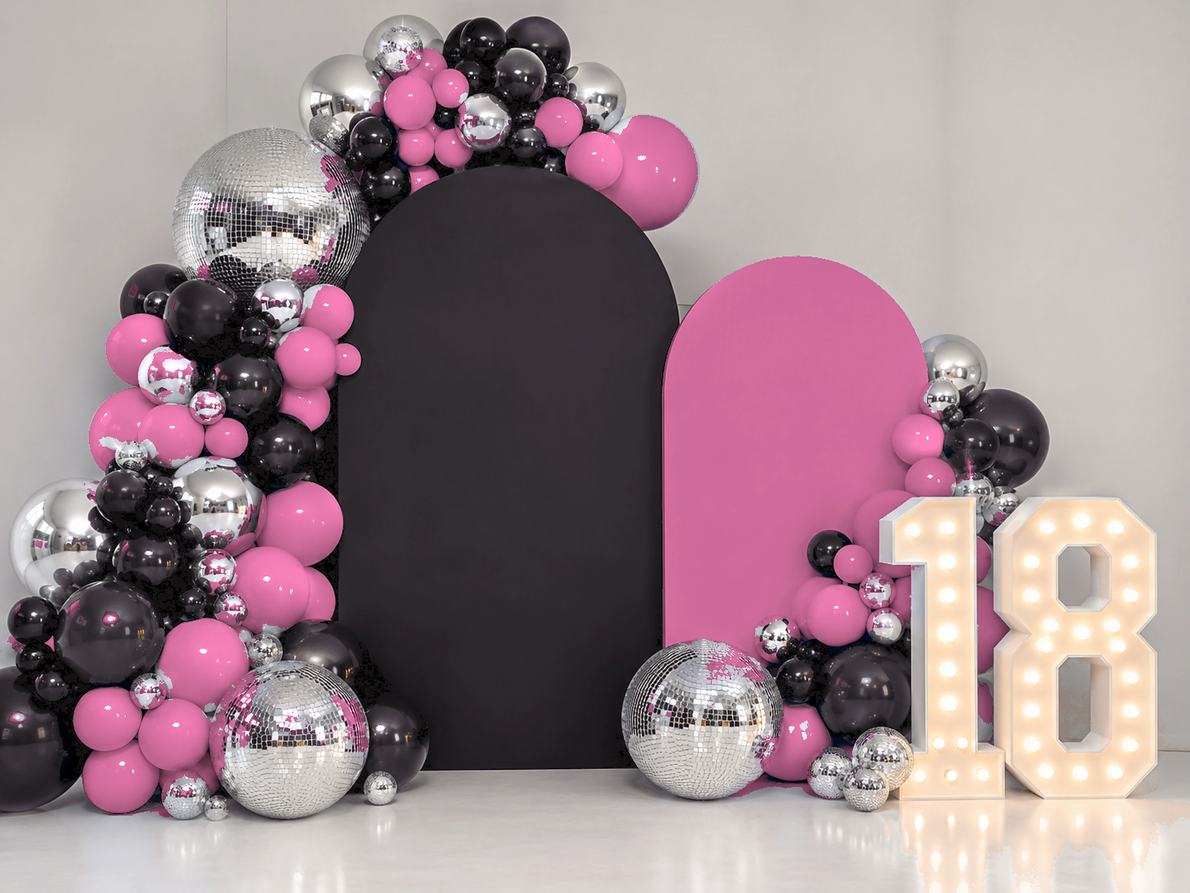 18. Pink Disco — przykładowa dekoracja balonowa