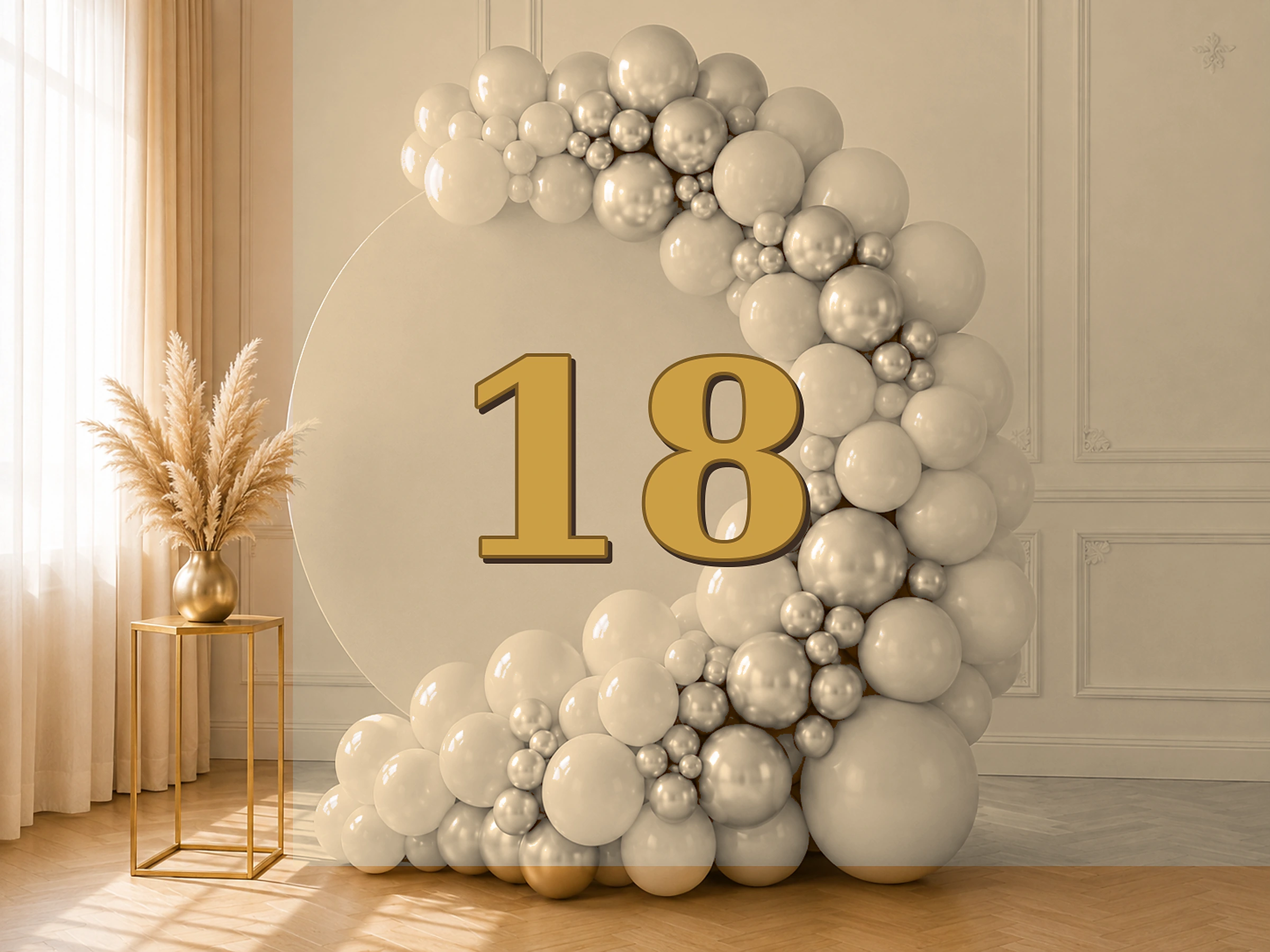18. Champagne — przykładowa dekoracja balonowa