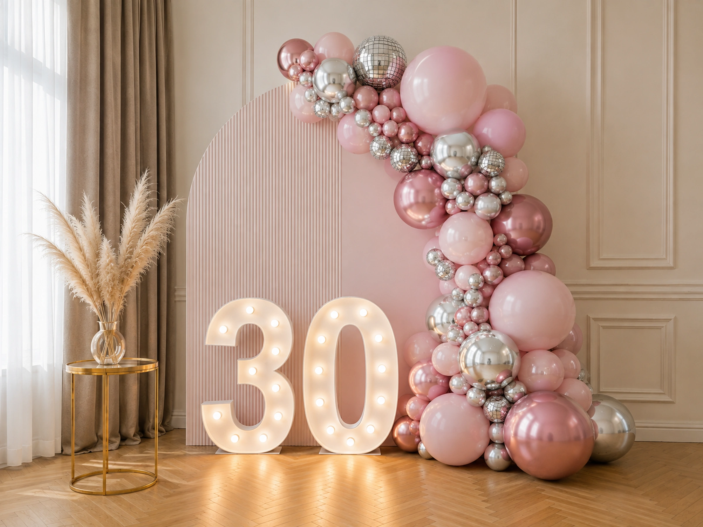 30. Pink Disco — przykładowa dekoracja balonowa
