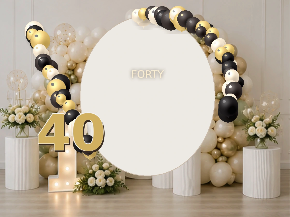 40. Black & Gold — przykładowa dekoracja balonowa