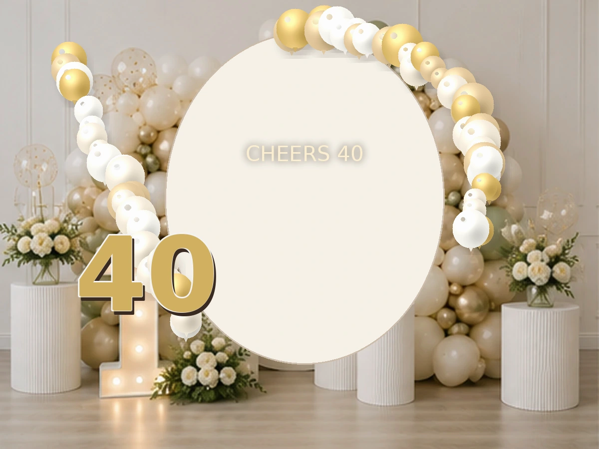 40. Champagne — przykładowa dekoracja balonowa
