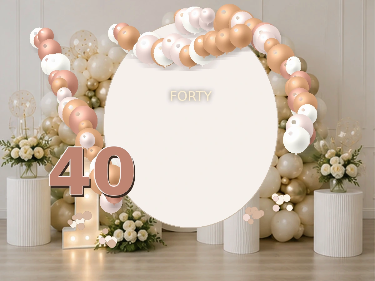 40. Rose Gold Premium — przykładowa dekoracja balonowa
