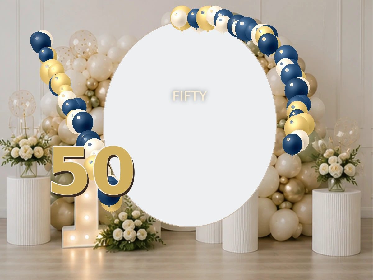 50. Navy & Gold — przykładowa dekoracja balonowa