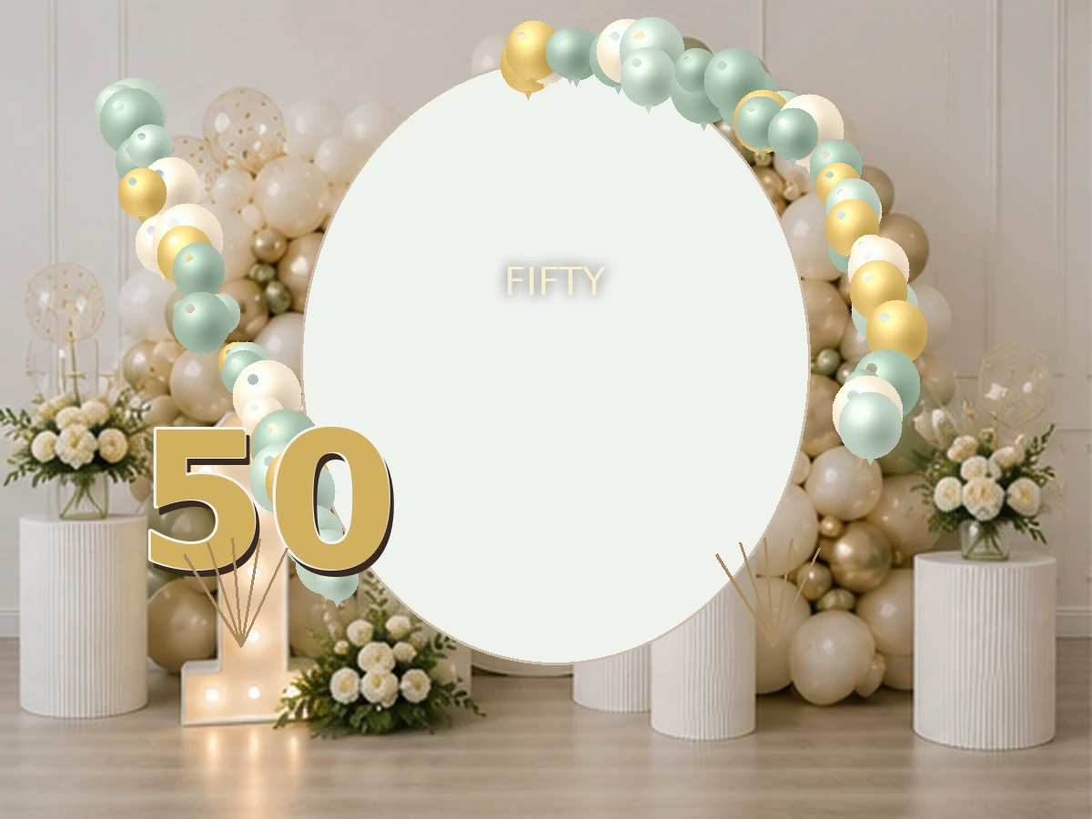 50. Boho Sage — przykładowa dekoracja balonowa