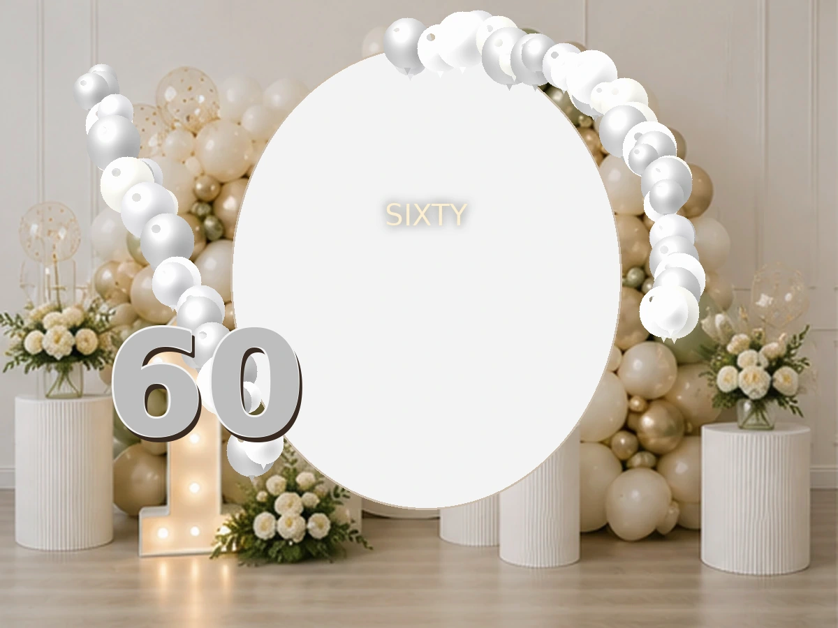 60. White & Silver — przykładowa dekoracja balonowa