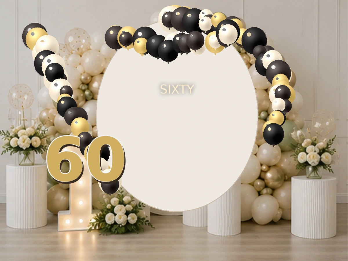 60. Black & Gold Premium — przykładowa dekoracja balonowa