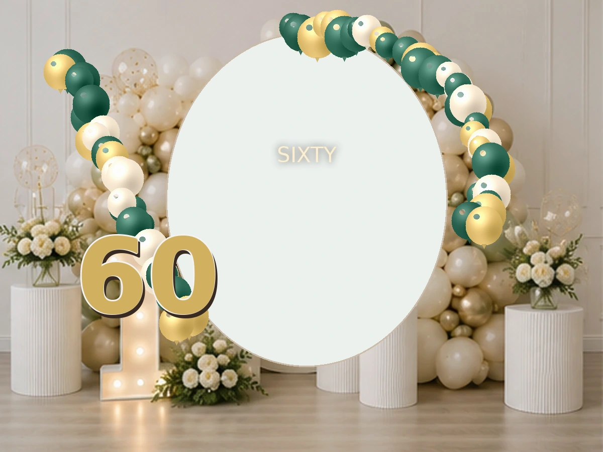 60. Emerald & Gold — przykładowa dekoracja balonowa