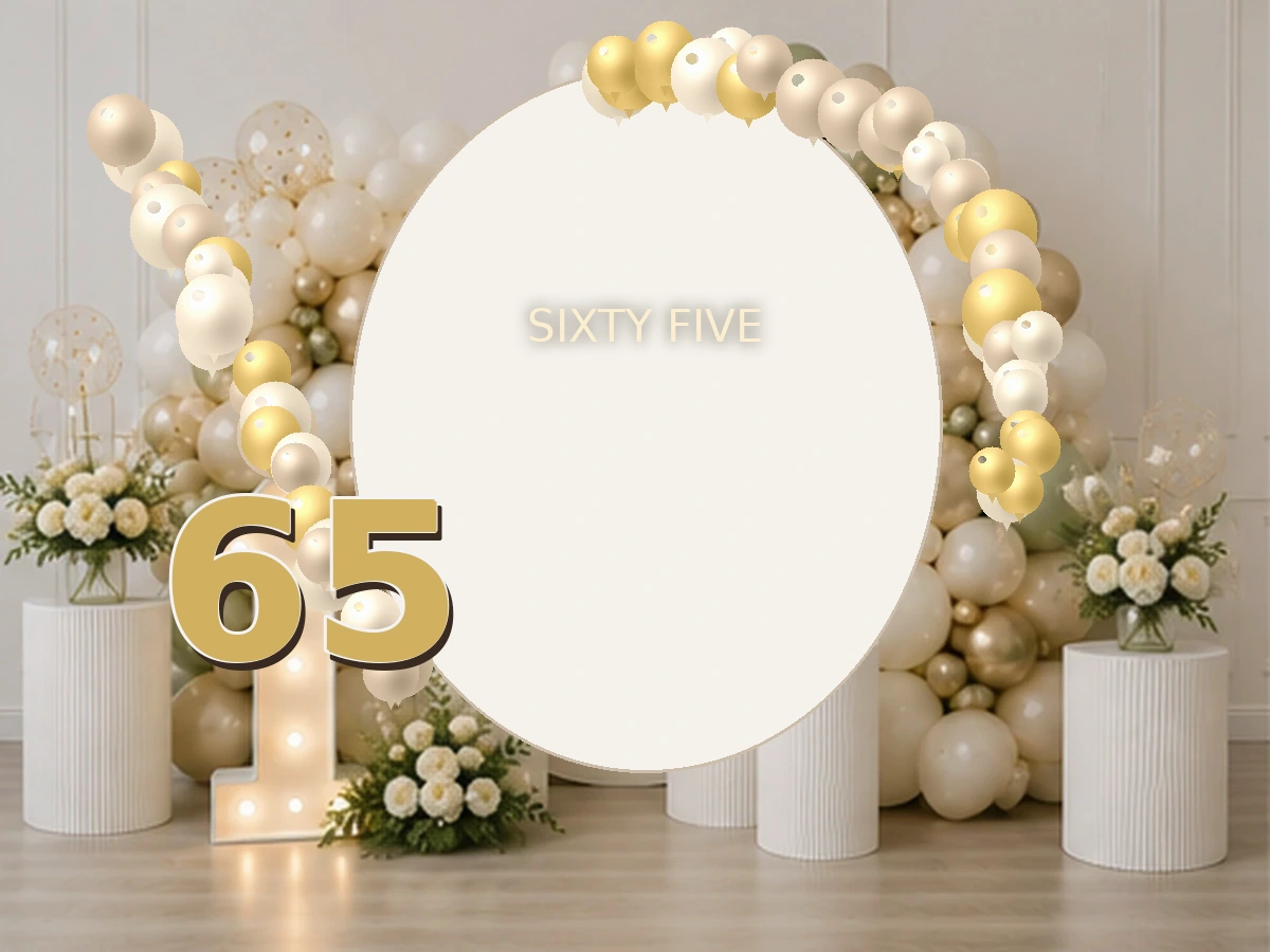 65. Classic Beige — przykładowa dekoracja balonowa