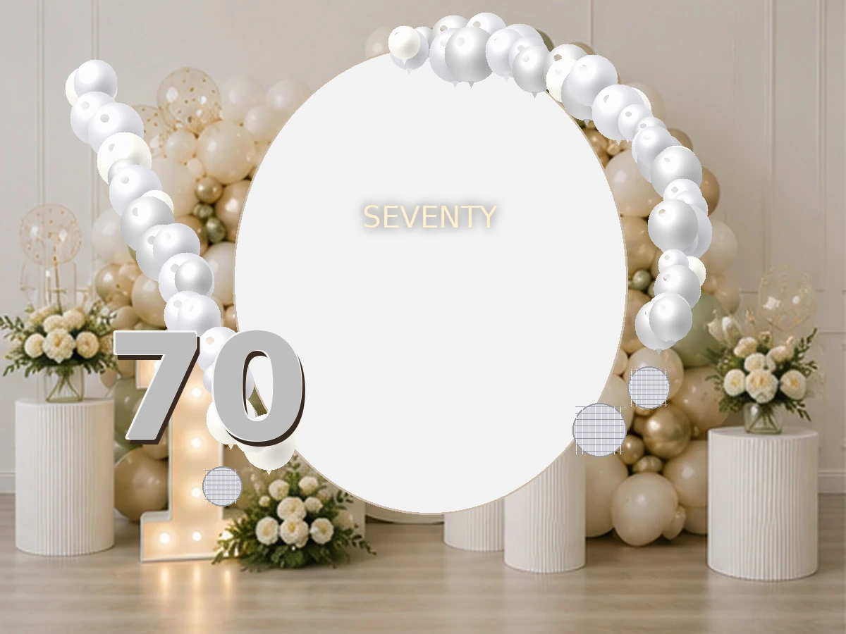 70. Silver Elegance — przykładowa dekoracja balonowa