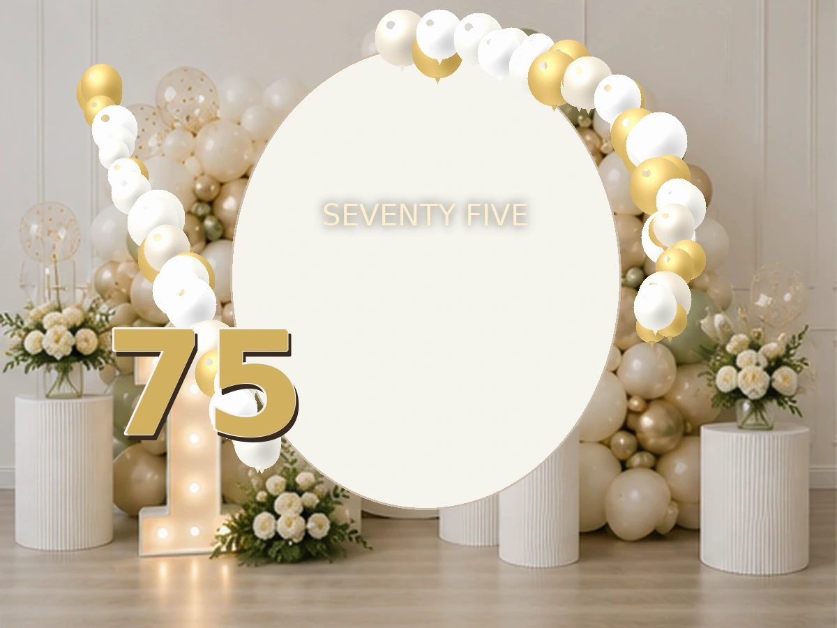 75. White & Gold — przykładowa dekoracja balonowa