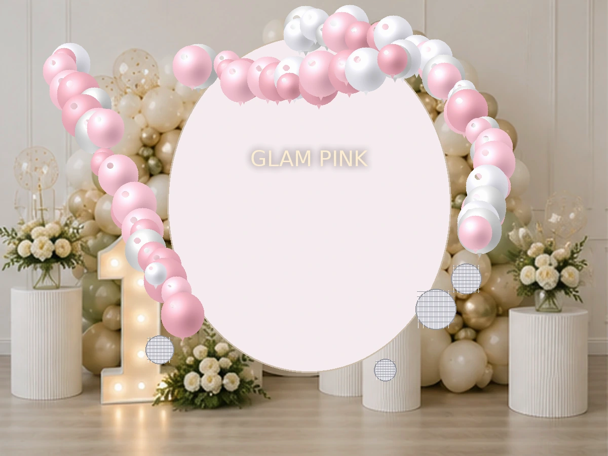 Urodziny Glam Pink — przykładowa dekoracja balonowa