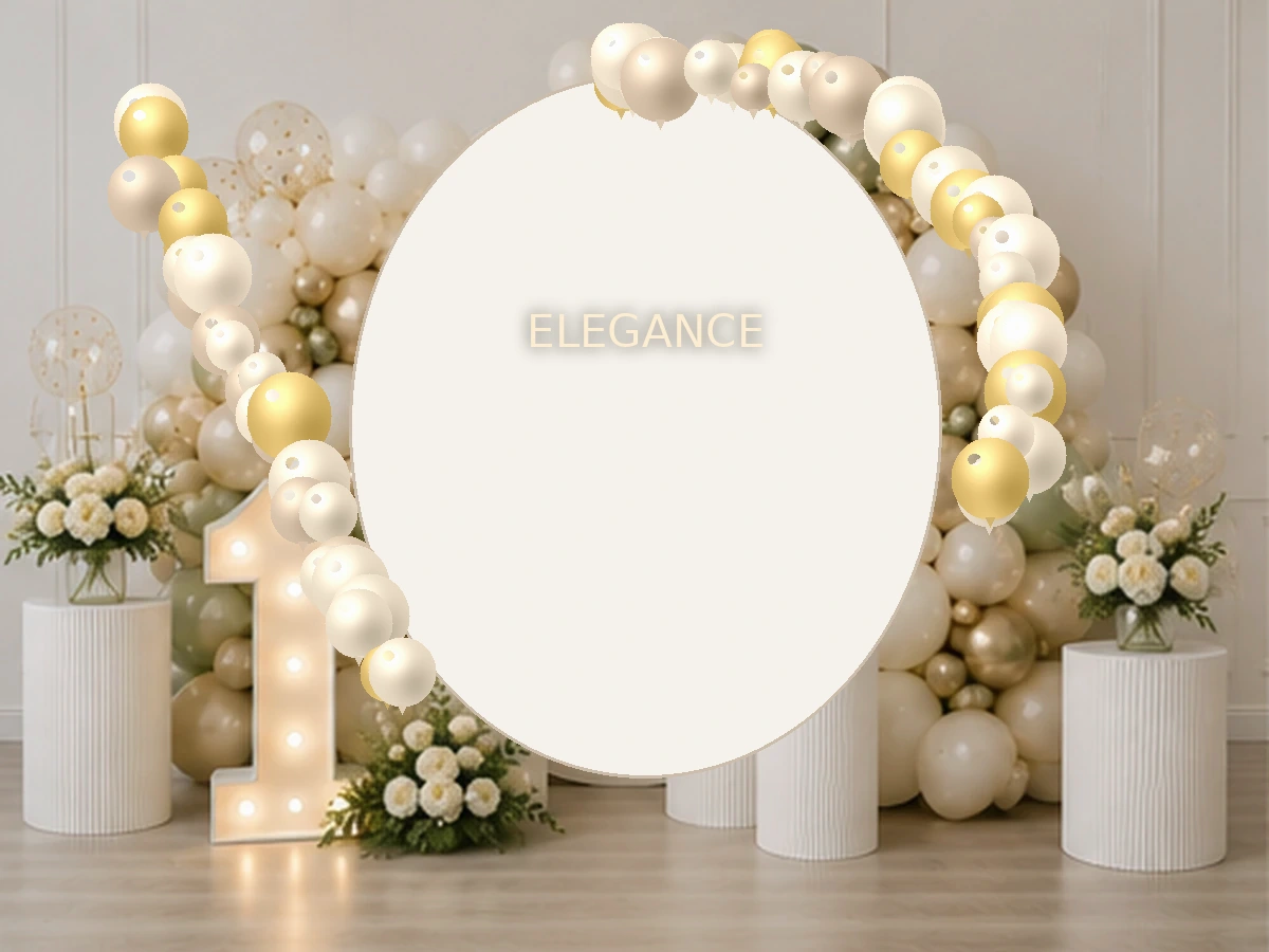 Urodziny Elegance Beige — przykładowa dekoracja balonowa